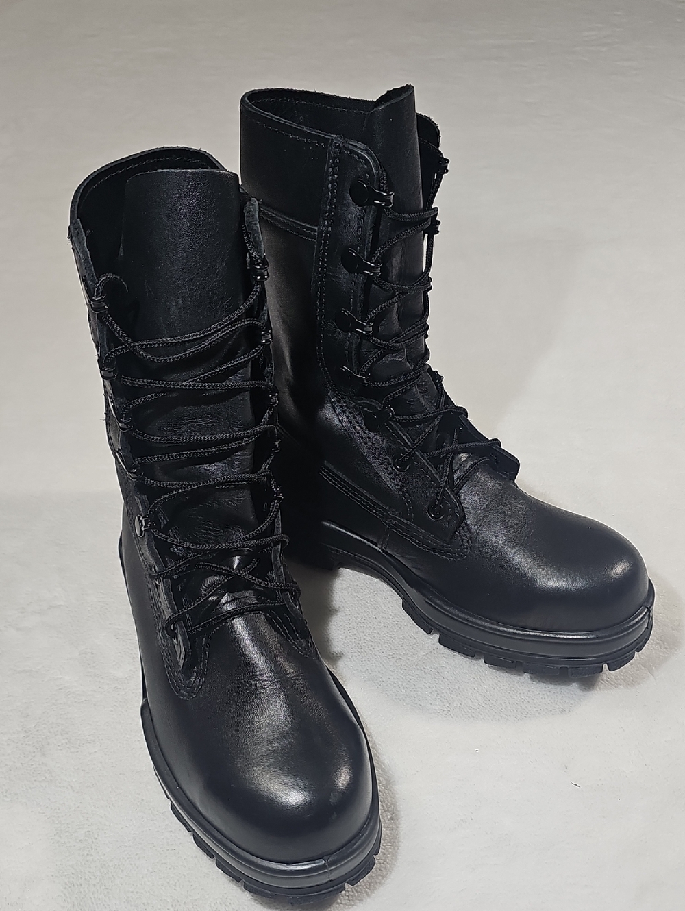 Bates DuraShocks Black Leather Combat Boots Safety Toe Vibram E01788A Mens 6.5 M